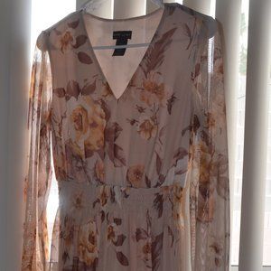 Kate and Lily - Long Sleeve Neutral Floral Dress